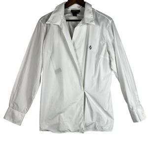 Lauren Ralph Lauren White Westbury Wrap Shirt WMNS SZ 1X Crisp White Cotton EUC